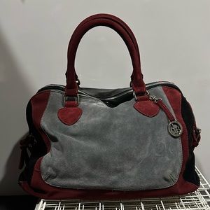 Audrey Brooke genuine leather 100% suede colorblock bag!